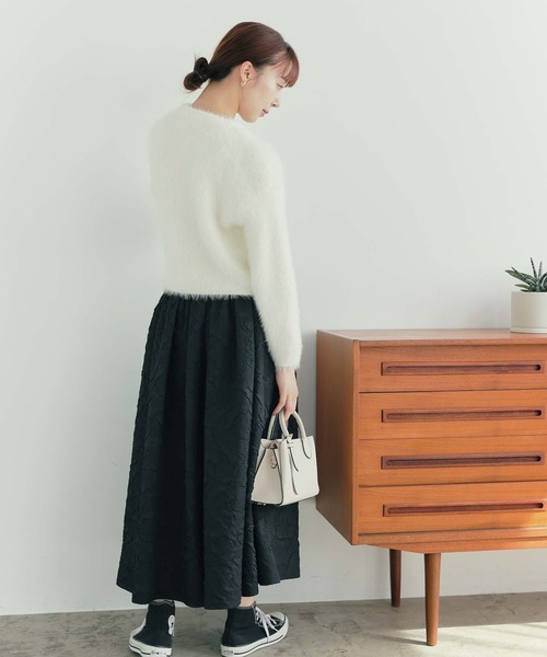 fifth（フィフス）の「ジャガードボリュームタックスカート（スカート・レディース・ブラック/アイボリー/レッド・M）」の17枚目の写真