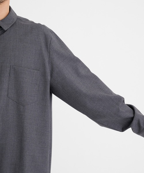 ATON(エイトン)の「【ATON/エイトン】WOOL TROPICAL STANDARD SHIRT/ウールトロピカルスタンダードシャツ(シャツ/ブラウス・メンズ・グレー/ブラック・4/2/6)」の14枚目の写真