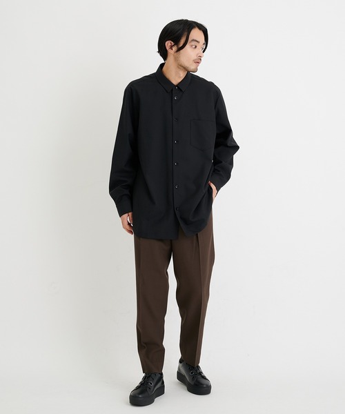 ATON エイトン ウール トロピカル オーバーサイズ ロングシャツ 4 ATON エイトン ウールトロピカル オーバーサイズシャツ