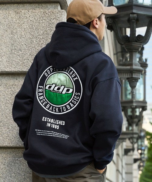 DDP/ディーディーピー 別注 サークルロゴ刺繍 ヘビーウェイト ビッグシルエット裏起毛プルオーバーパーカー