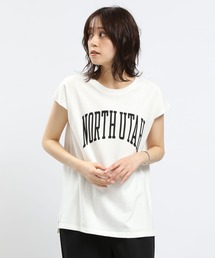 GLOBAL WORK Smile Seed Store | コットンシンプルプリントTシャツ/フレンチスリーブ/175874(Tシャツ/カットソー)