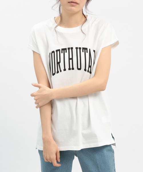 GLOBAL WORK Smile Seed Store（グローバルワーク スマイルシードストア）の「コットンシンプルプリントTシャツ/フレンチスリーブ/175874（Tシャツ/カットソー・レディース・ホワイト系その他2/ブラック/ホワイト/チャコール/ホワイト系その他4・LARGE/MEDIUM/SMALL/X-LARGE）」の14枚目の写真