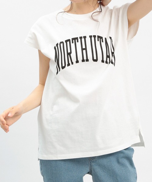GLOBAL WORK Smile Seed Store（グローバルワーク スマイルシードストア）の「コットンシンプルプリントTシャツ/フレンチスリーブ/175874（Tシャツ/カットソー・レディース・ホワイト系その他2/ブラック/ホワイト/チャコール/ホワイト系その他4・LARGE/MEDIUM/SMALL/X-LARGE）」の15枚目の写真