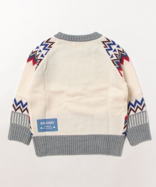 RAGMART（ラグマート）の「ノルディックニット（ニット/セーター・キッズ・オフホワイト/サックスブルー・120cm/100cm/130cm/110cm）」の9枚目の写真