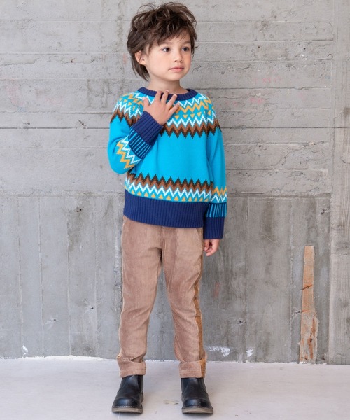 RAGMART（ラグマート）の「ノルディックニット（ニット/セーター・キッズ・オフホワイト/サックスブルー・120cm/100cm/130cm/110cm）」の7枚目の写真