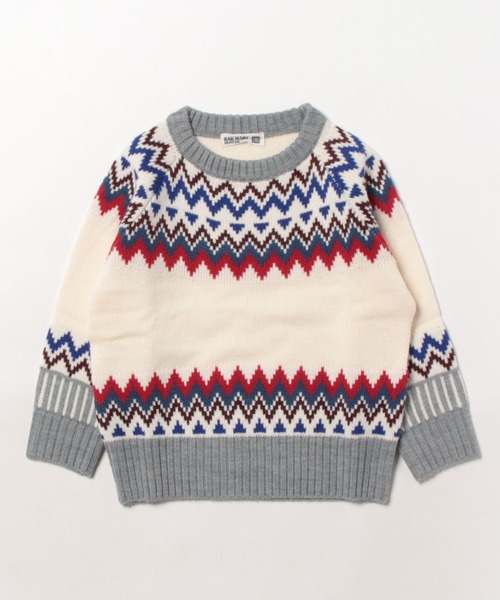 RAGMART（ラグマート）の「ノルディックニット（ニット/セーター・キッズ・オフホワイト/サックスブルー・120cm/100cm/130cm/110cm）」の10枚目の写真