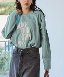 coen（コーエン）の「ピグメントロゴプリントロングスリーブビッグTシャツ（Tシャツ/カットソー）」