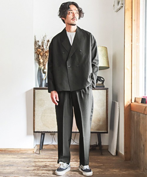 LUXSTYLE（ラグスタイル）の「ワイドテーパードパンツ（その他パンツ・メンズ・ブラック/カーキ/ネイビー・M/XL/L）」の6枚目の写真