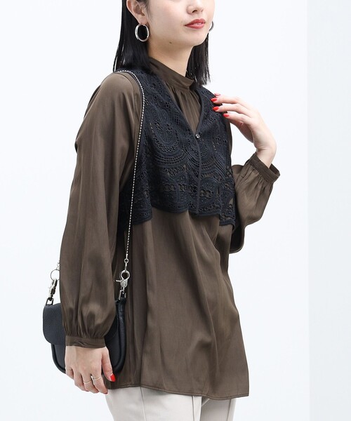 ビームスBEAMS レディースレースベスト BEAMS WOMEN｜レース ハイネック ジップ ベスト | Rakuten