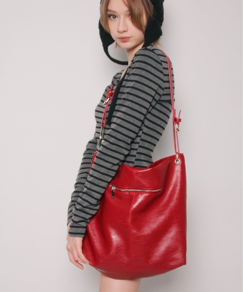 （umi ）フェイクレザーサークルリングBAG 追加》フェイクレザー サークルBAG-M（その他バッグ）｜journal