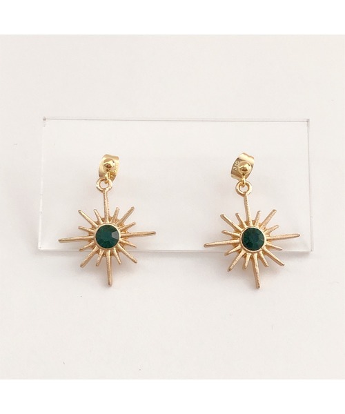 tone（トーン）の「【fuwari】太陽　サージカルステンレス　ピアス(MA)（ピアス（両耳用）・レディース・ブルー/レッド/グリーン/クリア・FREE）」の2枚目の写真