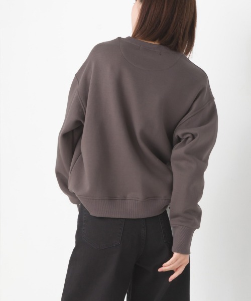 OMNES(オムネス)の「裏起毛クルーネックカーディガン(カーディガン/ボレロ・レディース・アイボリー/ブルーグレー/カーキ/チャコールグレー・FREE)」の12枚目の写真