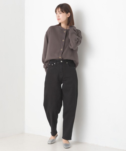 OMNES(オムネス)の「裏起毛クルーネックカーディガン(カーディガン/ボレロ・レディース・アイボリー/ブルーグレー/カーキ/チャコールグレー・FREE)」の13枚目の写真