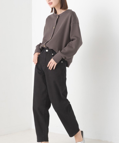 OMNES(オムネス)の「裏起毛クルーネックカーディガン(カーディガン/ボレロ・レディース・アイボリー/ブルーグレー/カーキ/チャコールグレー・FREE)」の14枚目の写真