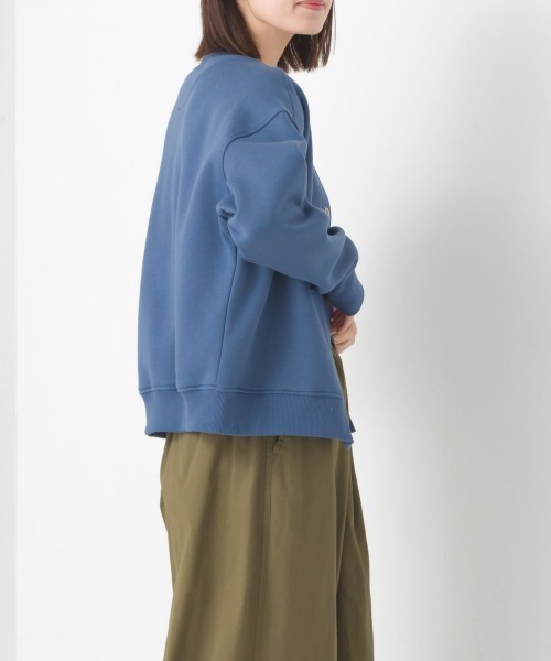 OMNES(オムネス)の「裏起毛クルーネックカーディガン(カーディガン/ボレロ・レディース・アイボリー/ブルーグレー/カーキ/チャコールグレー・FREE)」の16枚目の写真