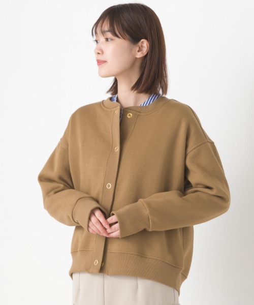 OMNES(オムネス)の「裏起毛クルーネックカーディガン(カーディガン/ボレロ・レディース・アイボリー/ブルーグレー/カーキ/チャコールグレー・FREE)」の20枚目の写真