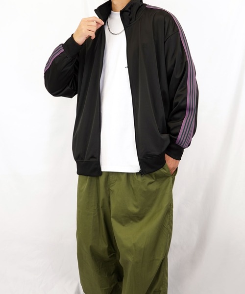 Burner(バーナー)の「【GROOVY STORE】袖ライントラックジャケット(ジャージ・メンズ・ブラック/チャコールグレー/パープル/グリーン・LL/M/L)」の9枚目の写真