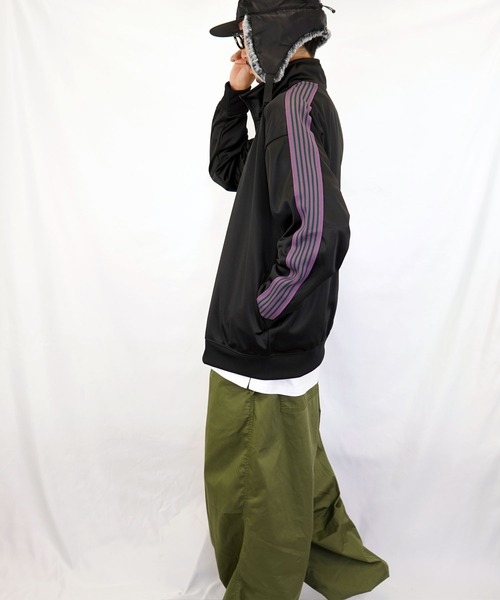 Burner(バーナー)の「【GROOVY STORE】袖ライントラックジャケット(ジャージ・メンズ・ブラック/チャコールグレー/パープル/グリーン・LL/M/L)」の21枚目の写真