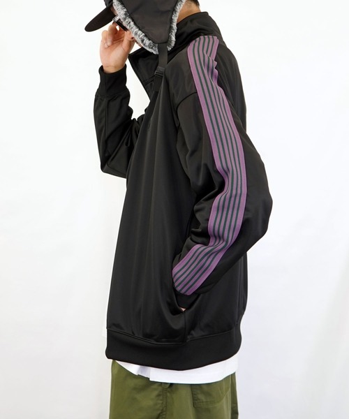 Burner(バーナー)の「【GROOVY STORE】袖ライントラックジャケット(ジャージ・メンズ・ブラック/チャコールグレー/パープル/グリーン・LL/M/L)」の20枚目の写真