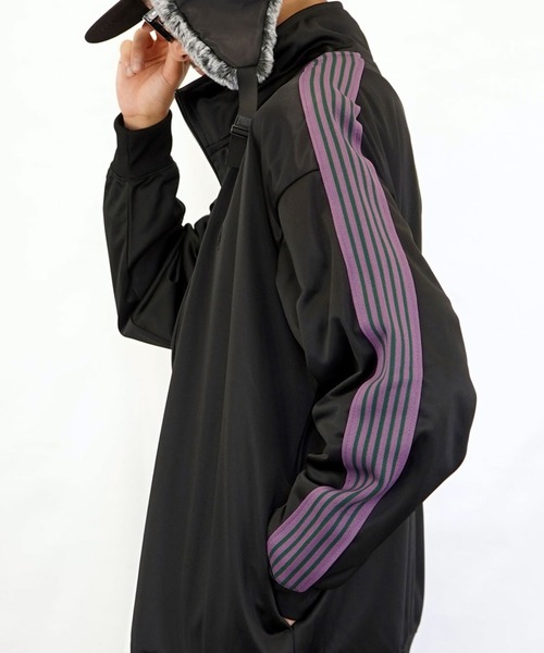 Burner(バーナー)の「【GROOVY STORE】袖ライントラックジャケット(ジャージ・メンズ・ブラック/チャコールグレー/パープル/グリーン・LL/M/L)」の13枚目の写真