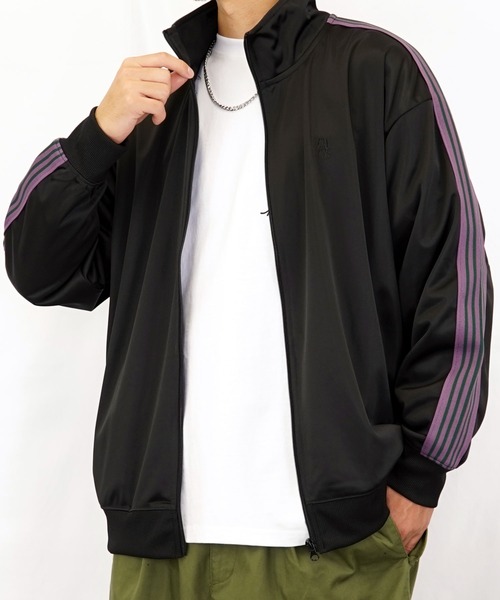 Burner(バーナー)の「【GROOVY STORE】袖ライントラックジャケット(ジャージ・メンズ・ブラック/チャコールグレー/パープル/グリーン・LL/M/L)」の8枚目の写真