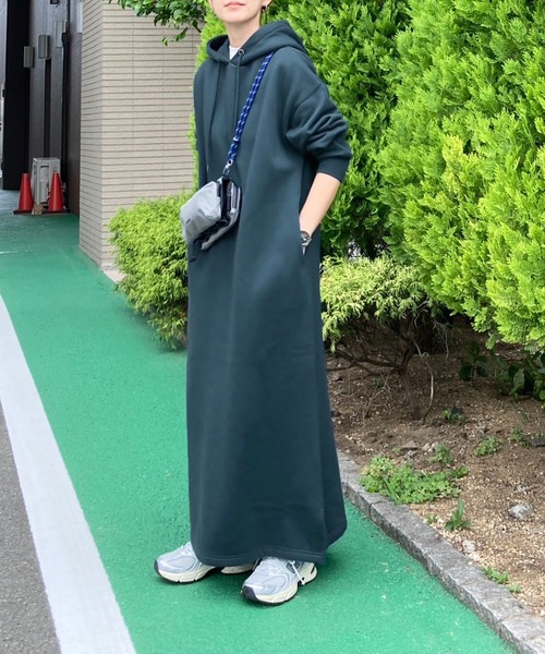 notch.（ノッチ）の「【 notch. by KR 】裏起毛フーディワンピース　［高身長さんサイズ有］（ワンピース・レディース・ネイビー/チャコールグレー/ブラック/ライトグレー・TM/M）」の15枚目の写真
