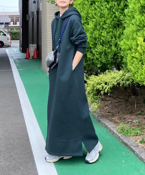 notch.（ノッチ）の「【 notch. by KR 】裏起毛フーディワンピース　［高身長さんサイズ有］（ワンピース・レディース・ネイビー/チャコールグレー/ブラック/ライトグレー・TM/M）」の16枚目の写真