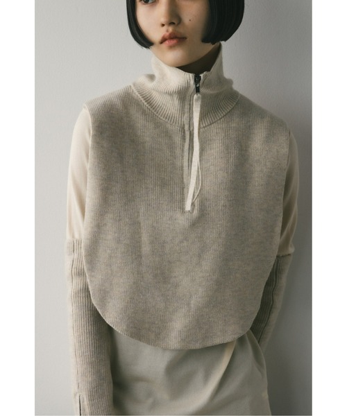 STYLEMIXER(スタイルミキサー)の「ジップネックウォーマー(ネックウォーマー/スヌード・レディース・アイボリー/チャコールグレー・FREE)」の1枚目の写真