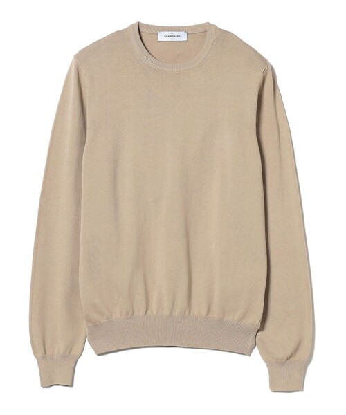 Gran Sasso（グランサッソ）の「GRAN SASSO / コットン 12ゲージ クルーネック ニット（ニット/セーター・メンズ・オフホワイト/ブラック/レッド系その他/グリーン/ベージュ/ネイビー/ロイヤルブルー・46/48/50/52/44）」の4枚目の写真