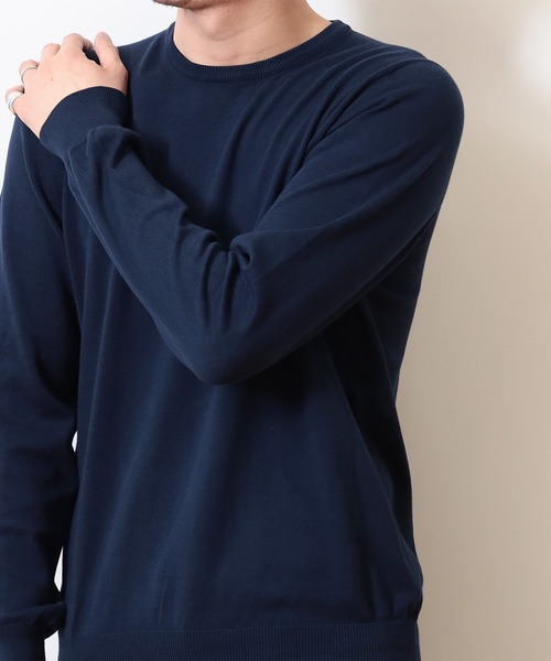 Gran Sasso（グランサッソ）の「GRAN SASSO / コットン 12ゲージ クルーネック ニット（ニット/セーター・メンズ・オフホワイト/ブラック/レッド系その他/グリーン/ベージュ/ネイビー/ロイヤルブルー・46/48/50/52/44）」の8枚目の写真