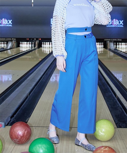 miette(ミエット)の「ダブルベルトワイドパンツ(その他パンツ・レディース・ブラック/ブルー・FREE)」の5枚目の写真