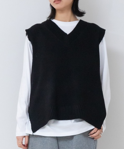 ssstein ニットベスト ブラック サイズ S 中古・古着通販】stein (シュタイン) ドライバーズニットベスト