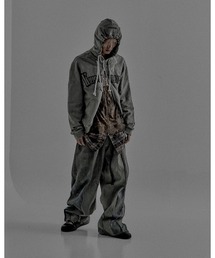 REGION（リージョン）の「【 RESURRECTION13】Hand Dyed Printing Hood Zipup / 【リザラクション】ジップアップロゴプリント長袖パーカー（パーカー）」