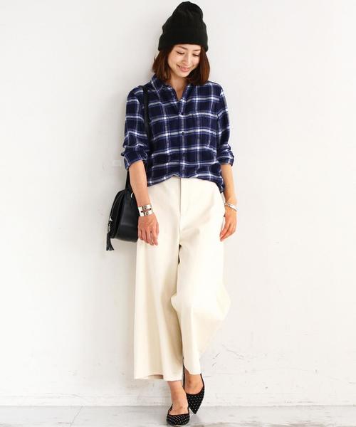 BEAUTY&YOUTH UNITED ARROWS(ビューティーアンドユースユナイテッドアローズ)の「BY∵ ソフトネルチェックシャツ◆(シャツ/ブラウス・レディース・オフホワイト/グレー/ネイビー・SMALL/MEDIUM)」の6枚目の写真