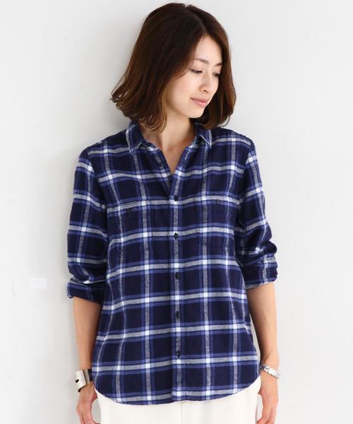 BEAUTY&YOUTH UNITED ARROWS(ビューティーアンドユースユナイテッドアローズ)の「BY∵ ソフトネルチェックシャツ◆(シャツ/ブラウス・レディース・オフホワイト/グレー/ネイビー・SMALL/MEDIUM)」の7枚目の写真