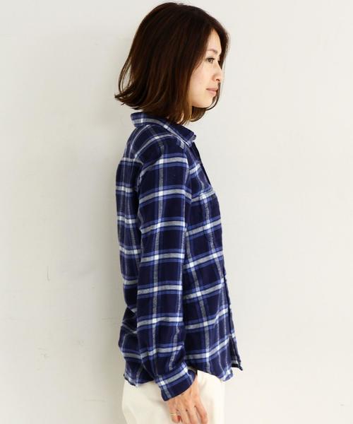 BEAUTY&YOUTH UNITED ARROWS(ビューティーアンドユースユナイテッドアローズ)の「BY∵ ソフトネルチェックシャツ◆(シャツ/ブラウス・レディース・オフホワイト/グレー/ネイビー・SMALL/MEDIUM)」の8枚目の写真