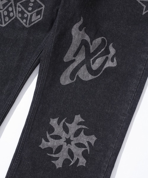 XLARGE(エクストララージ)の「GRAFFITI DENIM PANTS(デニムパンツ・メンズ・ブラック/ライトインディゴブルー・30inch/36inch/32inch/34inch)」の9枚目の写真