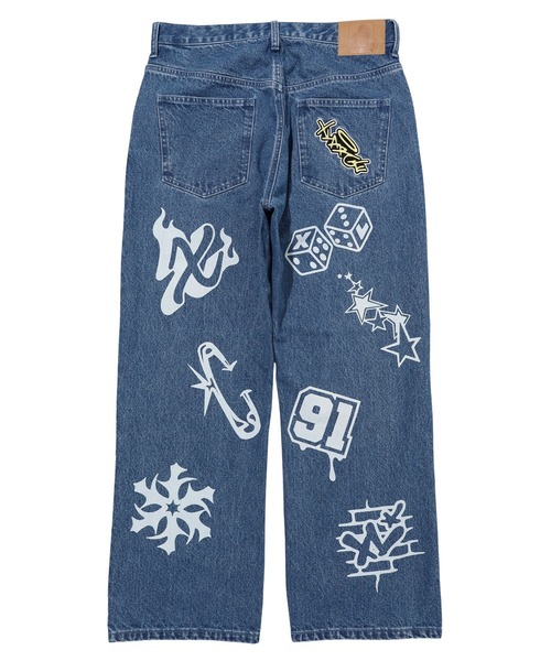 XLARGE(エクストララージ)の「GRAFFITI DENIM PANTS(デニムパンツ・メンズ・ブラック/ライトインディゴブルー・30inch/36inch/32inch/34inch)」の22枚目の写真