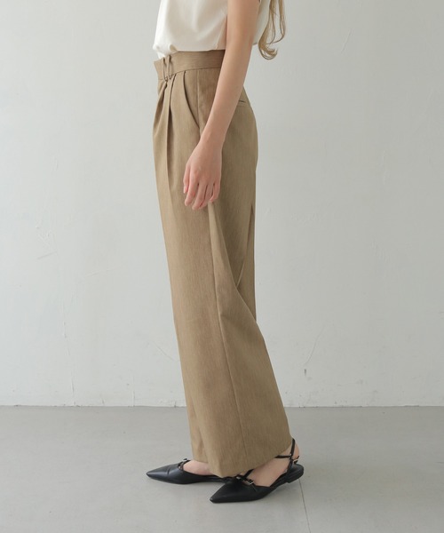 CLEIO（クレイオ）の「【CLEIO】セミワイドタックパンツ/TUCK PANTS/940-11611（スラックス・レディース・ベージュ/ブラウン/カーキブラウン・SMALL/MEDIUM）」の10枚目の写真