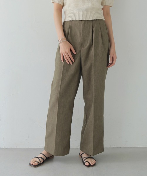 CLEIO（クレイオ）の「【CLEIO】セミワイドタックパンツ/TUCK PANTS/940-11611（スラックス・レディース・ベージュ/ブラウン/カーキブラウン・SMALL/MEDIUM）」の13枚目の写真