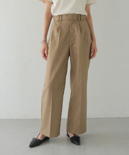 CLEIO（クレイオ）の「【CLEIO】セミワイドタックパンツ/TUCK PANTS/940-11611（スラックス・レディース・ベージュ/ブラウン/カーキブラウン・SMALL/MEDIUM）」の9枚目の写真