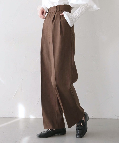 CLEIO（クレイオ）の「【CLEIO】セミワイドタックパンツ/TUCK PANTS/940-11611（スラックス・レディース・ベージュ/ブラウン/カーキブラウン・SMALL/MEDIUM）」の5枚目の写真