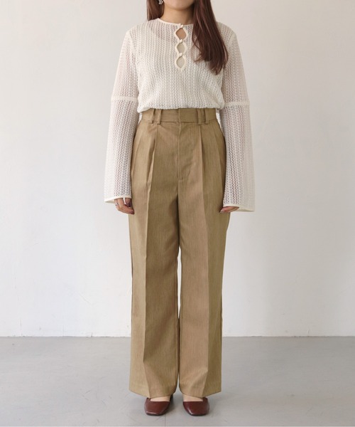 CLEIO（クレイオ）の「【CLEIO】セミワイドタックパンツ/TUCK PANTS/940-11611（スラックス・レディース・ベージュ/ブラウン/カーキブラウン・SMALL/MEDIUM）」の22枚目の写真