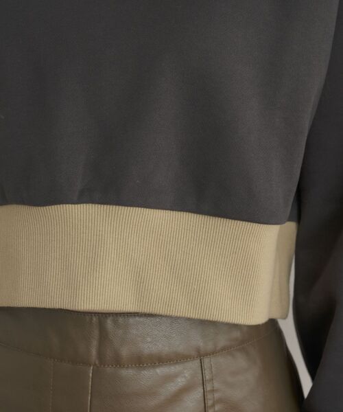 RETRO GIRL（レトロガール）の「配色ハーフジップトレーナー（スウェット・レディース・ダークブルー/オフホワイト/チャコールグレー・FREE）」の9枚目の写真