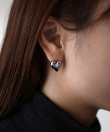 ハートメタルピアス