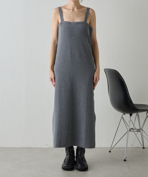 COLLAGE GALLARDAGALANTE(コラージュガリャルダガランテ)の「【OT】襟付きカーデセットニットキャミワンピース(ワンピース・レディース・グレー/パープル・FREE)」の22枚目の写真