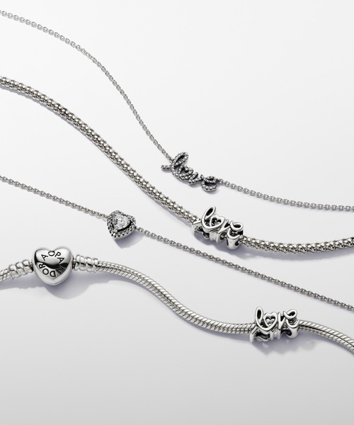 パンドラ　チャーム　2つセット PANDORA パンドラ ハートクリップ チャーム 2個セット
