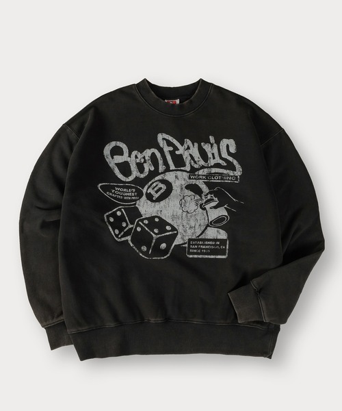 BEN DAVIS（ベンデイビス）の「【BENDAVIS／ベンデイビス】BEN FLYERCREW HARD-WASH CREW/バックプリント/ビッグシルエット（スウェット・メンズ・ブラック/ブラウン/ライトブルー/アッシュグレー・XL/M/L）」の5枚目の写真
