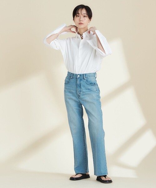 セール】センタープレスハイウエストデニム（デニムパンツ
