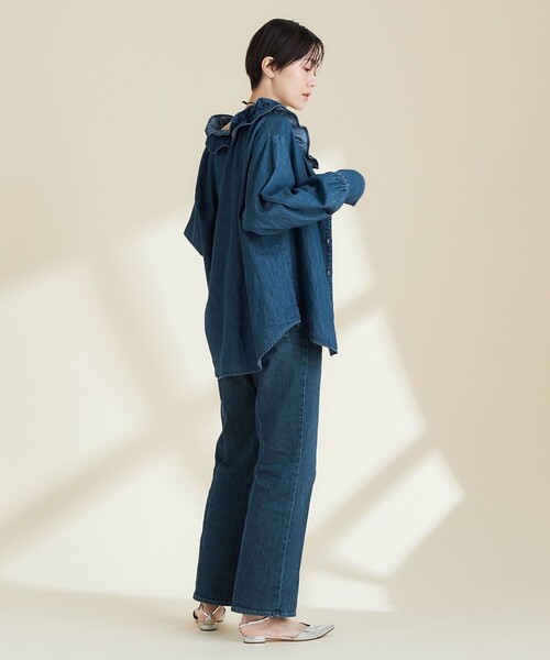 【新品未使用】RMリエミラー センタープレスハイウエストデニム XXS Rie Miller（リエミラー）の「センタープレスハイウエストデニム